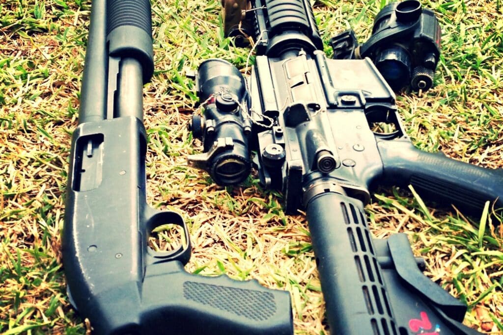 A shotgun and a rifle for home defense